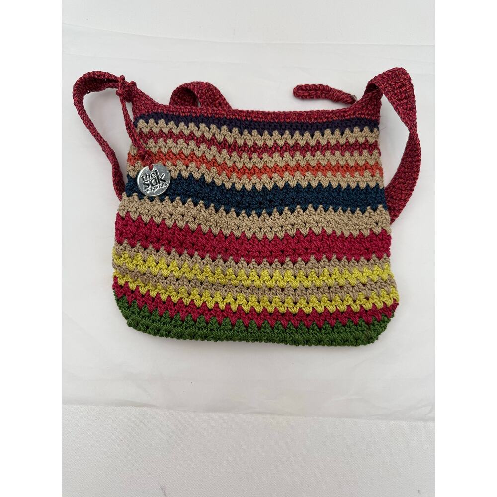 The Sak Originals Striped Crochet Crossbody Bag Multicolor Woven Boho Purse